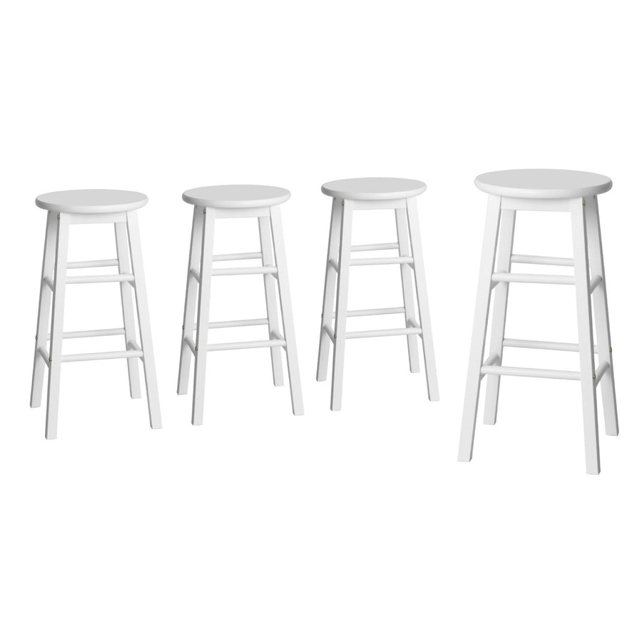 Mabel (Set of 4) Wooden Bar Stools 61cm - White - Homecoze