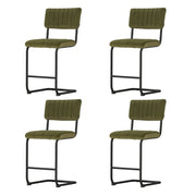Helena (Set of 4) Retro Bar Stools 65cm - Green - Homecoze