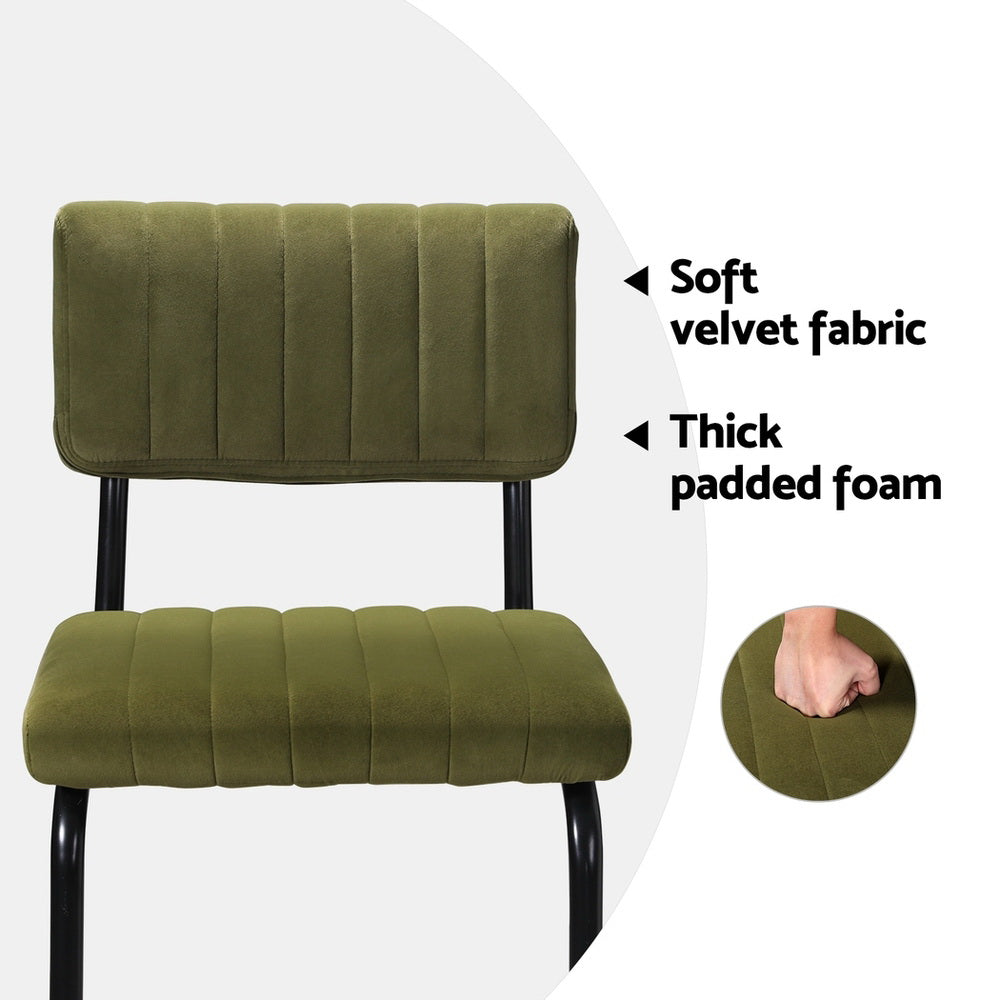 Helena (Set of 4) Retro Bar Stools 65cm - Green - Homecoze