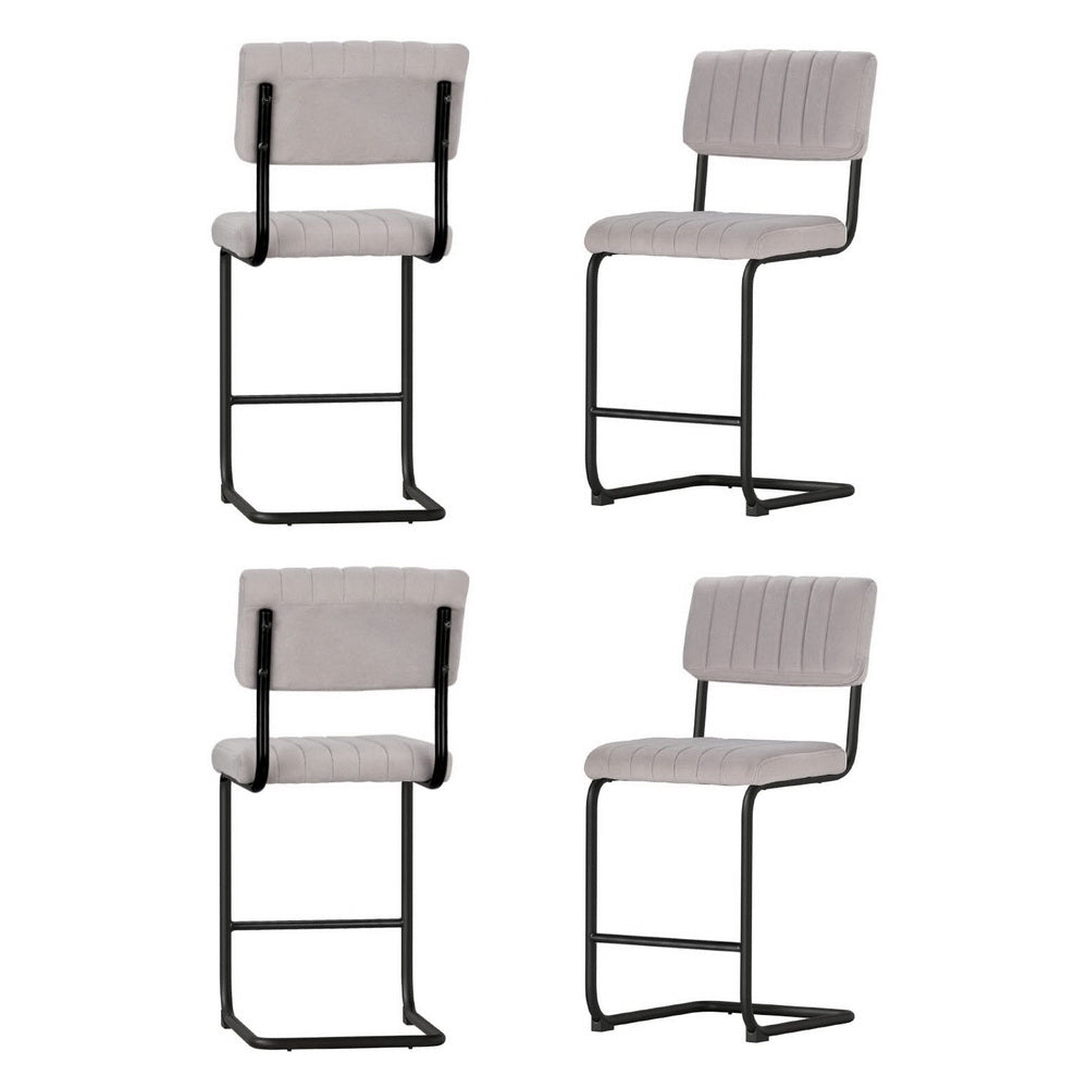 Helena (Set of 4) Retro Bar Stools 65cm - Grey - Homecoze
