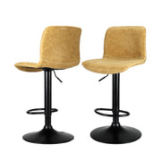 James (Set of 2) Vintage Leather Bar Stools - Tan Brown - Homecoze