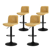 James (Set of 4) Vintage Leather Bar Stools - Tan Brown - Homecoze
