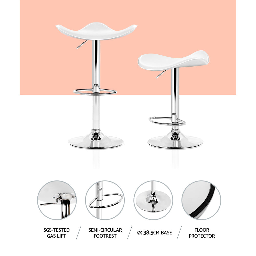 Shiloh (Set of 4) PU Leather Bar Stools - White - Homecoze