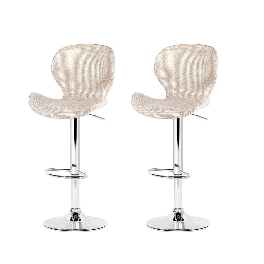 Quinn (Set of 2) PE Rattan Bar Stools - Beige - Homecoze