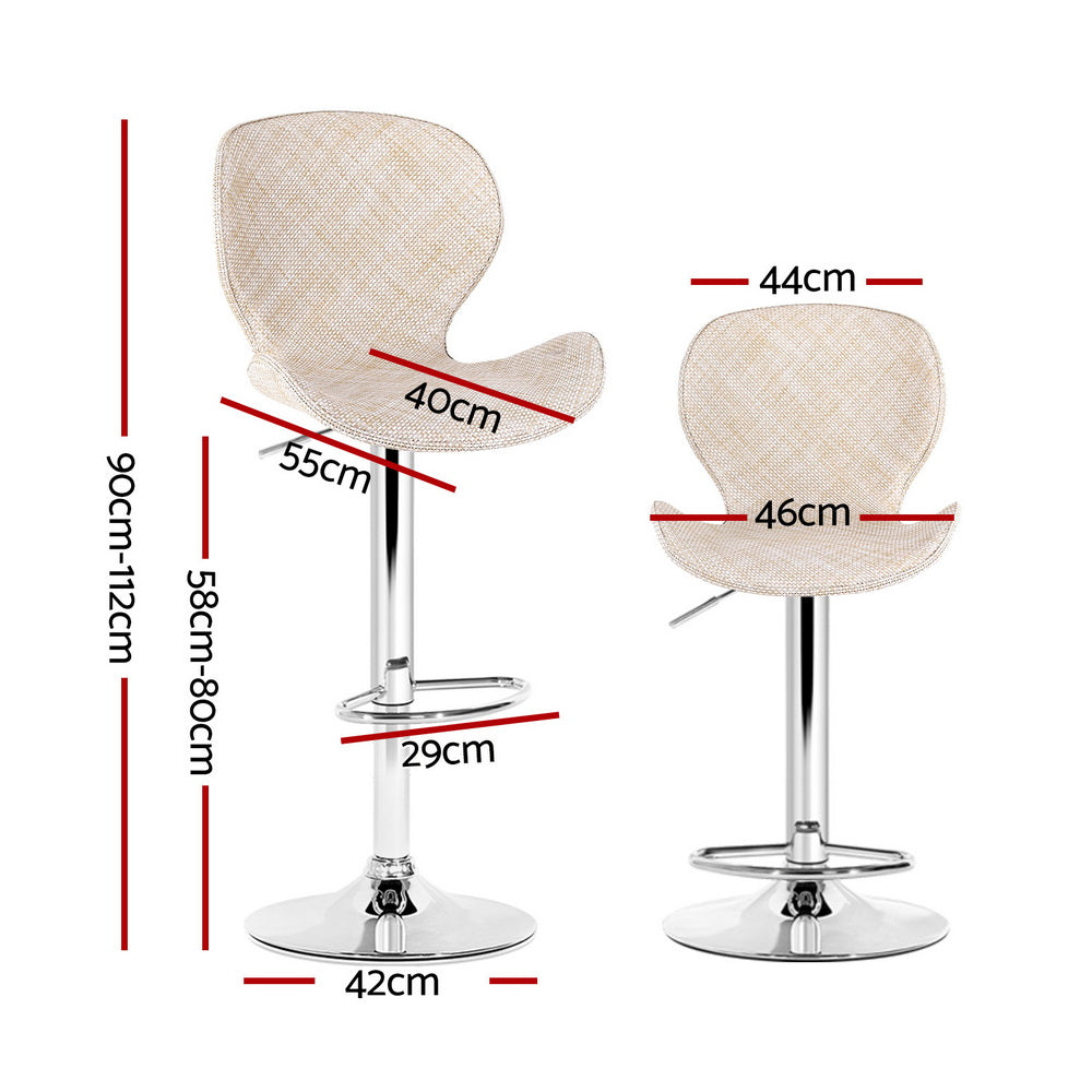 Quinn (Set of 2) PE Rattan Bar Stools - Beige - Homecoze