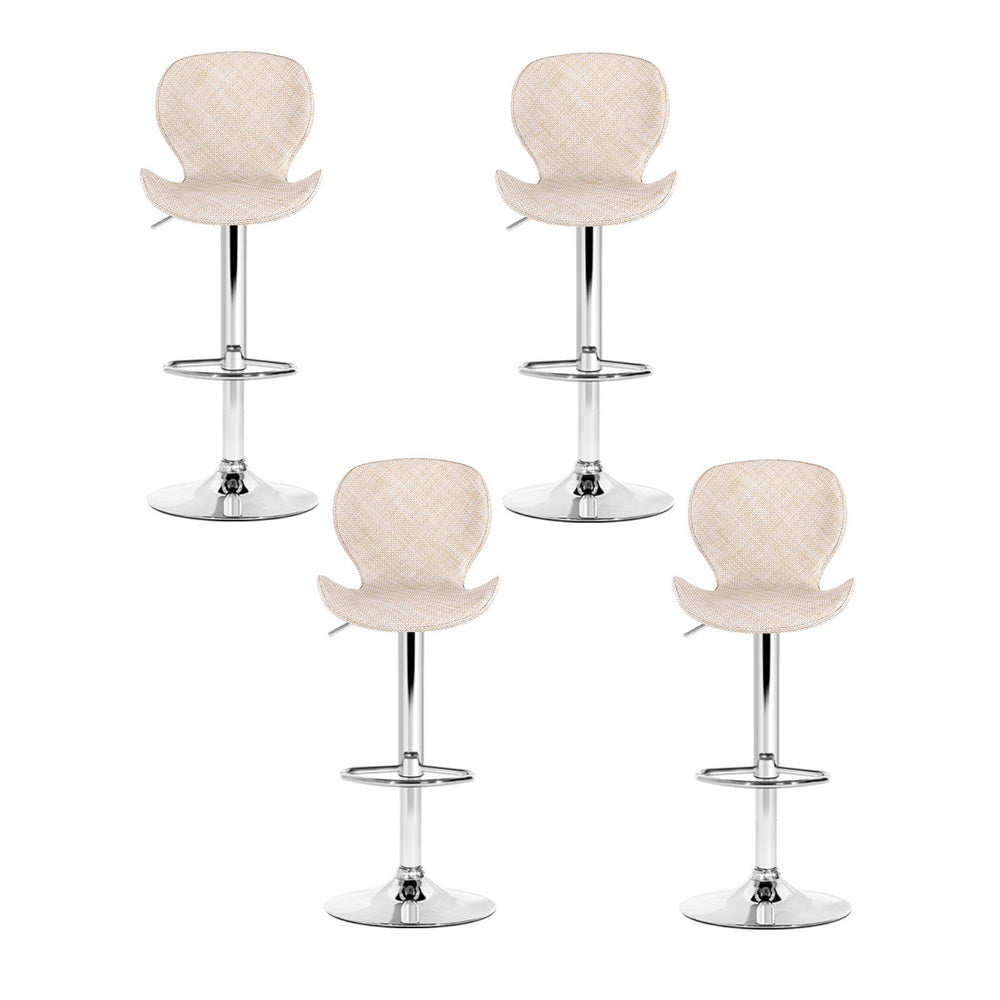 Quinn (Set of 4) PE Rattan Bar Stools - Beige - Homecoze