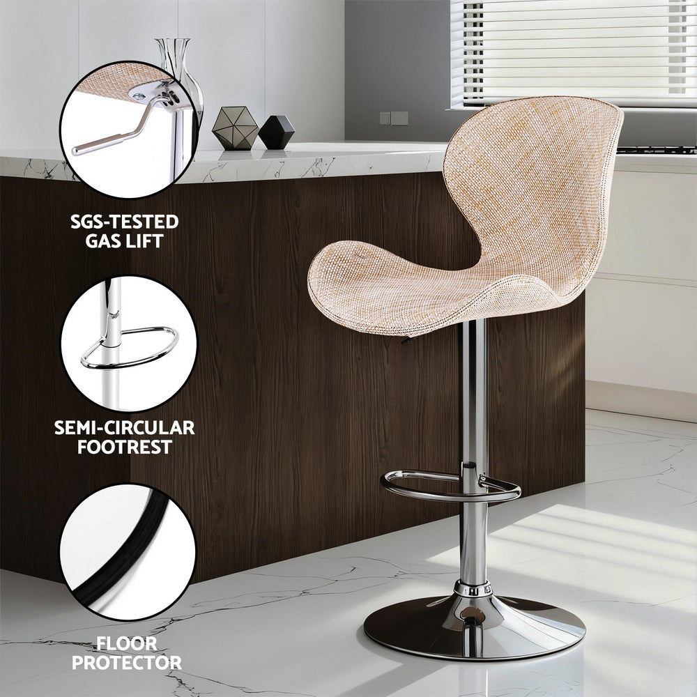 Quinn (Set of 4) PE Rattan Bar Stools - Beige - Homecoze