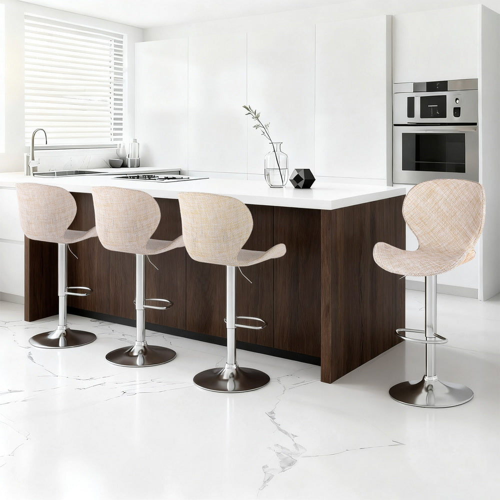 Quinn (Set of 4) PE Rattan Bar Stools - Beige - Homecoze