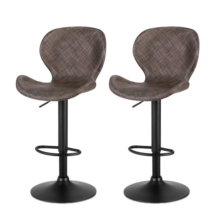 Quinn (Set of 2) PE Rattan Bar Stools - Brown - Homecoze