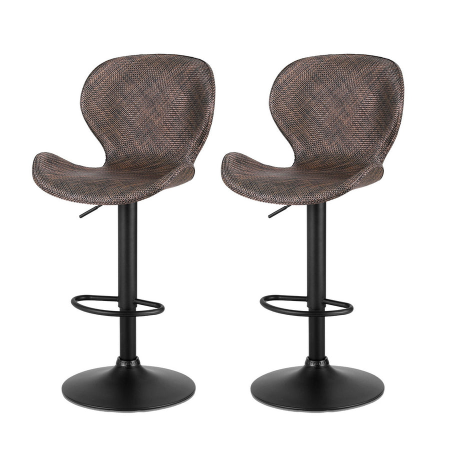 Quinn (Set of 2) PE Rattan Bar Stools - Brown - Homecoze