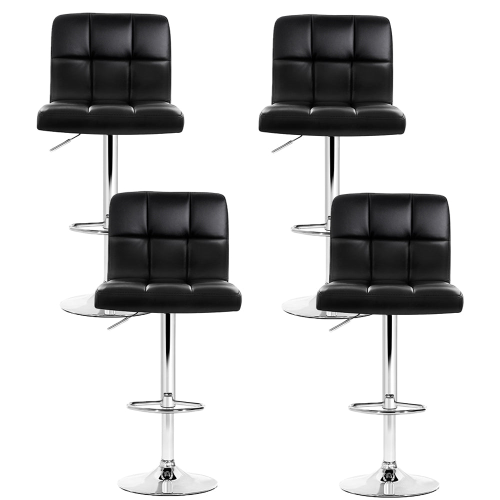 Layla (Set of 4) PU Leather Bar Stools - Black - Homecoze