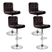 Layla (Set of 4) PU Leather Bar Stools - Chocolate - Homecoze