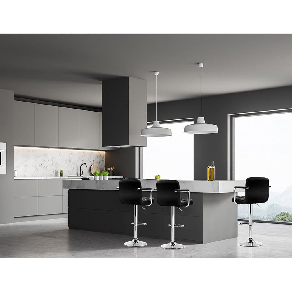 Lucy (Set of 4) PU Leather Bar Stools - Black - Homecoze