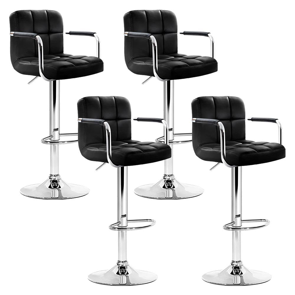 Lucy (Set of 4) PU Leather Bar Stools - Black - Homecoze