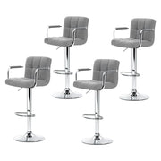 Lucy (Set of 4) Linen Bar Stools - Grey - Homecoze