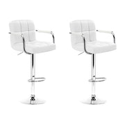 Lucy (Set of 2) PU Leather Bar Stools - White - Homecoze