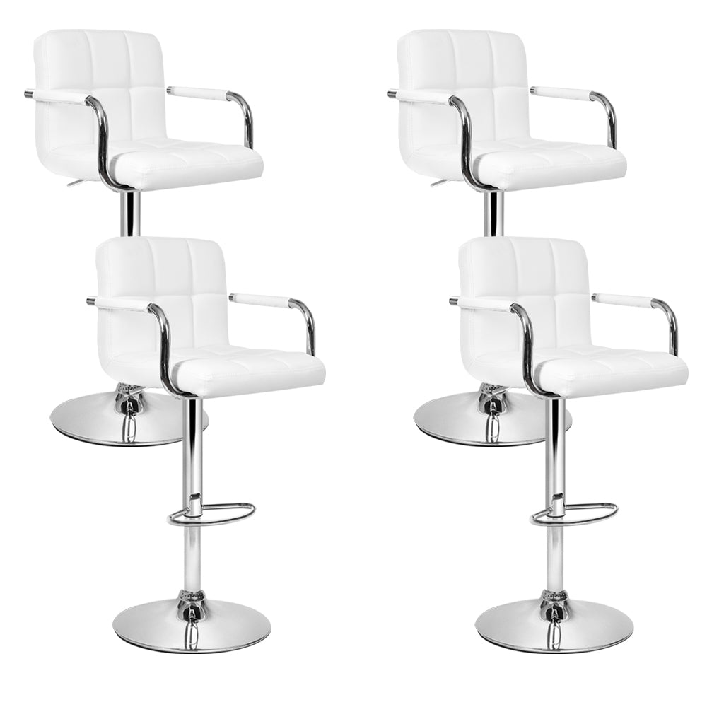 Lucy (Set of 4) PU Leather Bar Stools - White - Homecoze