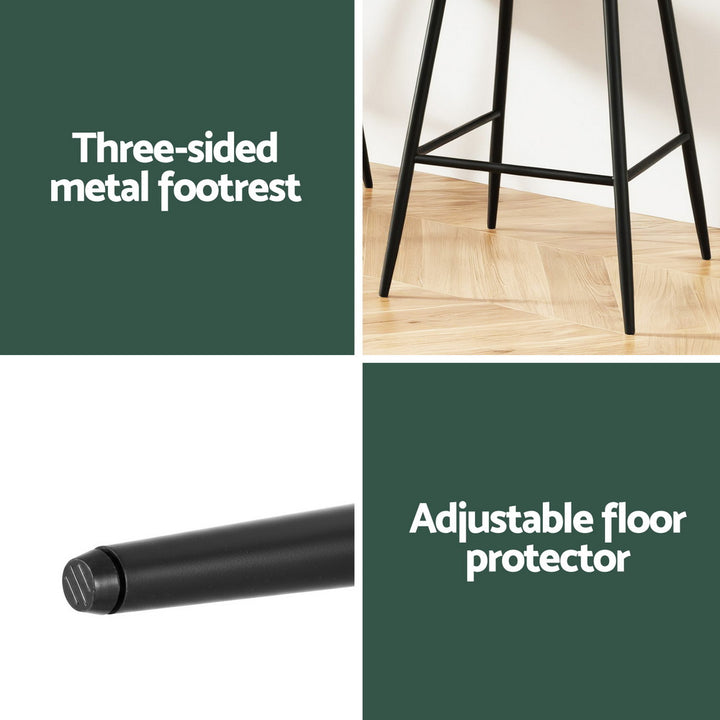 Liora (Set of 2) Velvet Bar Stools 64cm - Green - Homecoze