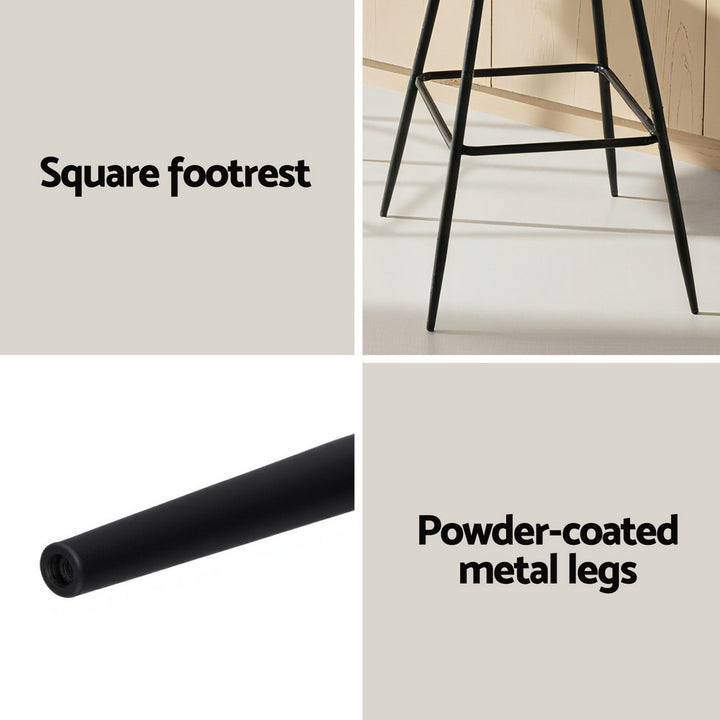 Elise (Set of 2) Bar Stools 75cm - Ivory - Homecoze