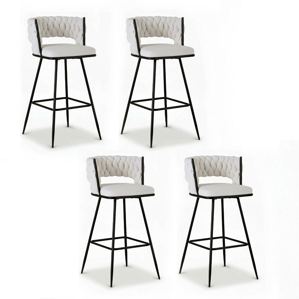 Elise (Set of 4) Bar Stools 75cm - Ivory - Homecoze