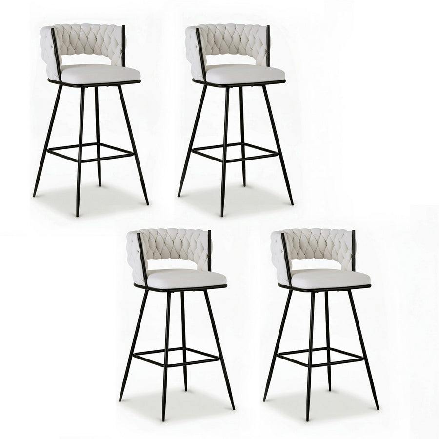 Elise (Set of 4) Bar Stools 75cm - Ivory - Homecoze