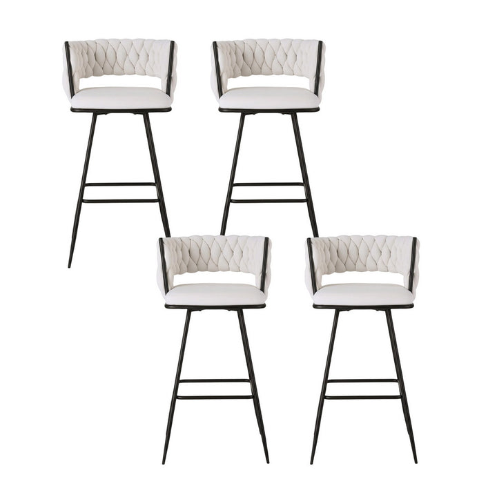 Elise (Set of 4) Bar Stools 75cm - Ivory - Homecoze
