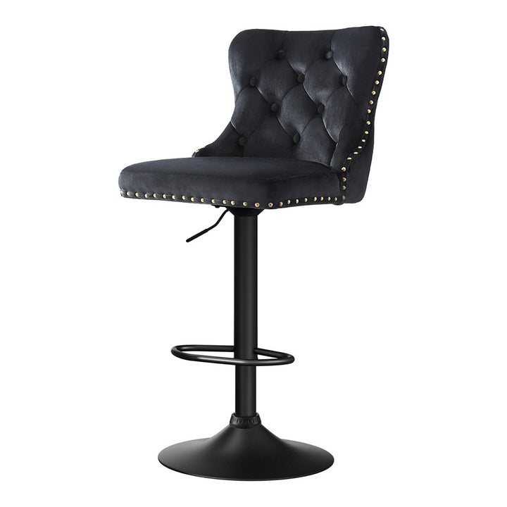 Margaux (Single) Velvet Bar Stool - Black - Homecoze