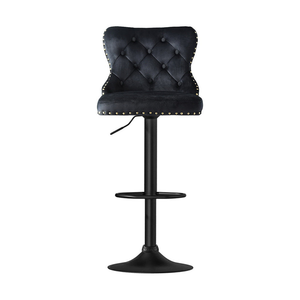 Margaux (Single) Velvet Bar Stool - Black - Homecoze