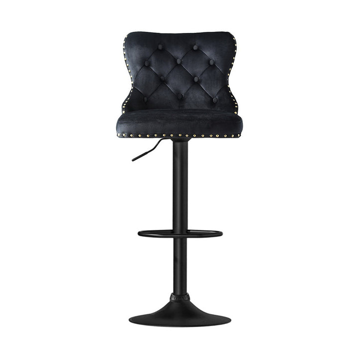 Margaux (Single) Velvet Bar Stool - Black - Homecoze