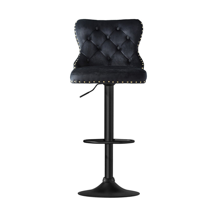 Margaux (Set of 4) Velvet Bar Stools - Black - Homecoze