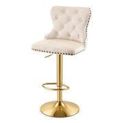 Margaux (Single) Velvet Bar Stool - Ivory