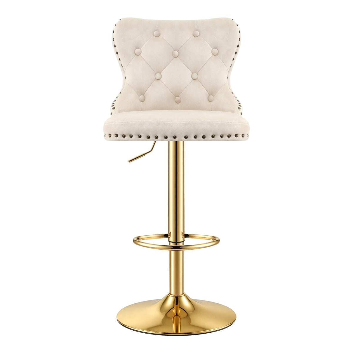 Margaux (Single) Velvet Bar Stool - Ivory