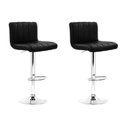 Marley (Set of 2) PU Leather Bar Stools - Black - Homecoze