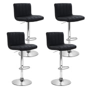 Marley (Set of 4) PU Leather Bar Stools - Black - Homecoze