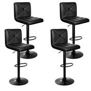 Kelly (Set of 4) PU Leather Bar Stools - Black - Homecoze