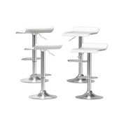 Kai (Set of 4) PU Leather Wave Bar Stools - White - Homecoze