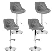 Devon (Set of 4) PU Leather Bar Stools - Grey - Homecoze