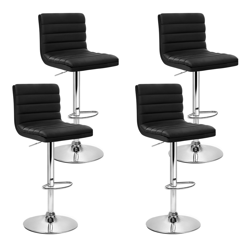 Rory (Set of 4) PU Leather Bar Stools - Black - Homecoze