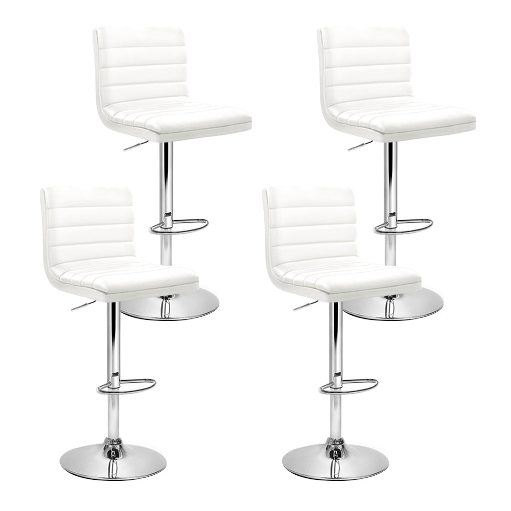 Rory (Set of 4) PU Leather Bar Stools - White - Homecoze
