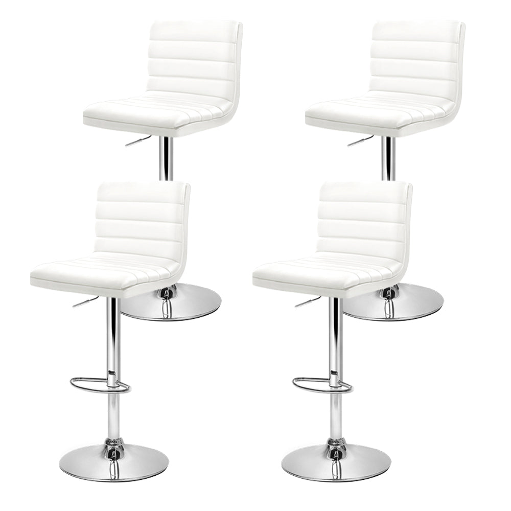 Rory (Set of 4) PU Leather Bar Stools - White - Homecoze