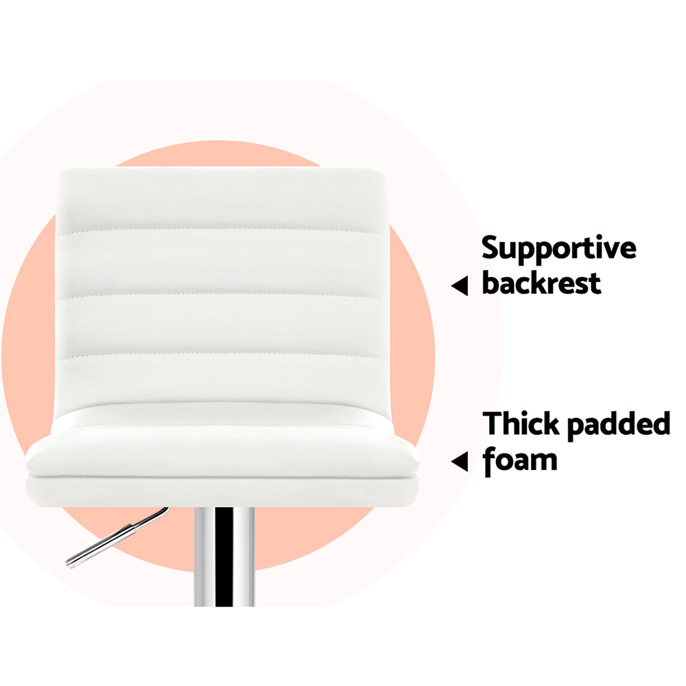 Rory (Set of 4) PU Leather Bar Stools - White - Homecoze