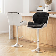 Stella (Set of 2) PU Leather Bar Stools - White & Black - Homecoze