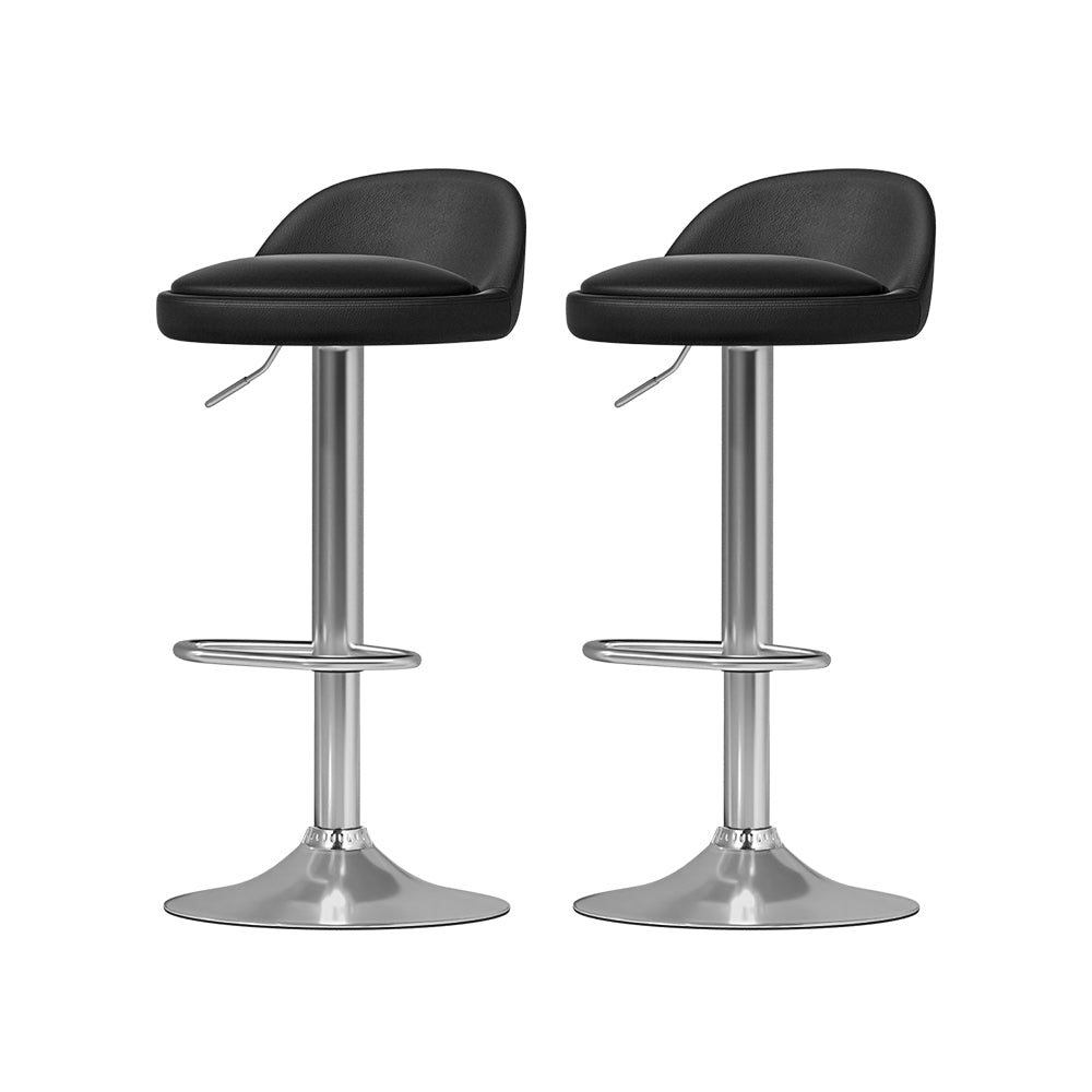 Cameron (Set of 4) PU Leather Bar Stools - Black - Homecoze