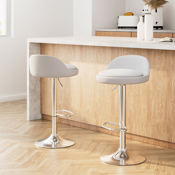 Cameron (Set of 2) PU Leather Bar Stools - White - Homecoze