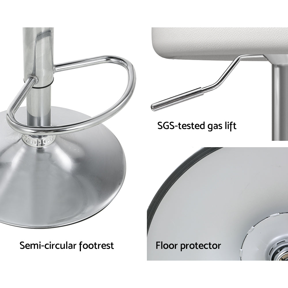 Cameron (Set of 4) PU Leather Bar Stools - White - Homecoze