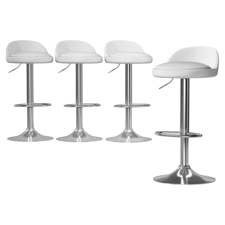Cameron (Set of 4) PU Leather Bar Stools - White - Homecoze