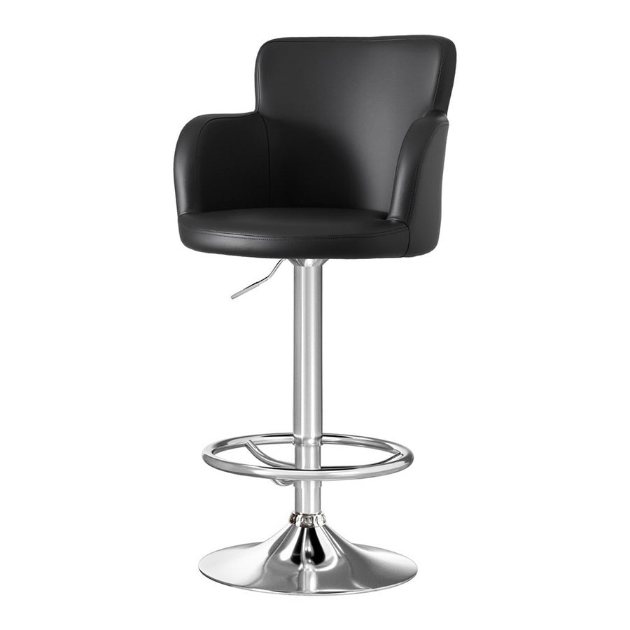 Nico (Single) PU Leather Bar Stool - Black - Homecoze
