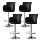 Nico (Set of 4) PU Leather Bar Stools - Black