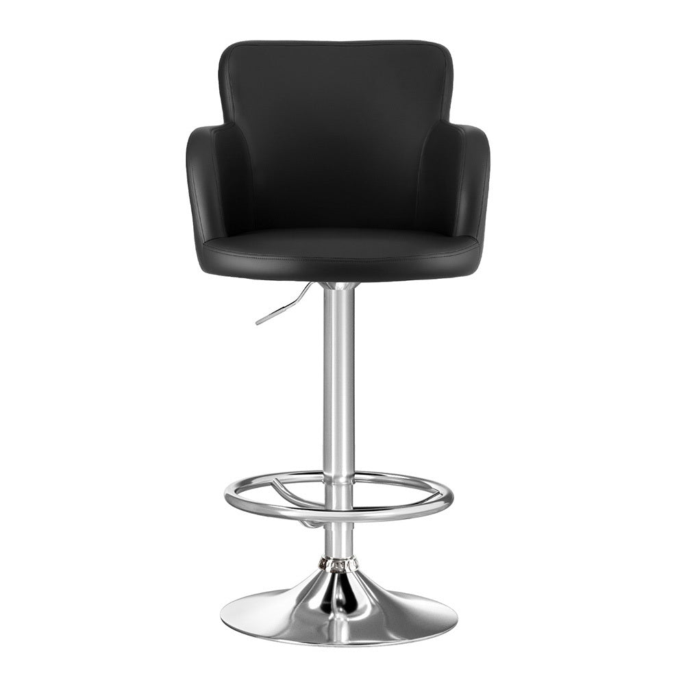 Nico (Set of 2) PU Leather Bar Stools - Black - Homecoze