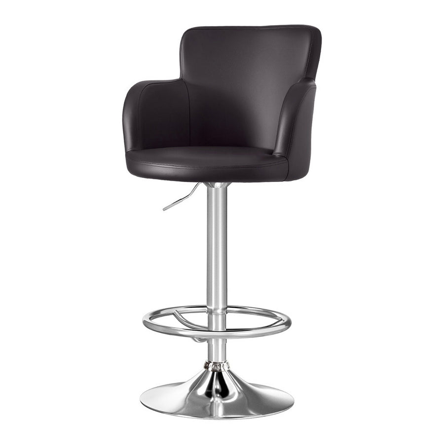Nico (Single) PU Leather Bar Stool - Brown - Homecoze